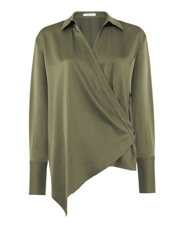 HELMUT LANG: Зелёная блуза 