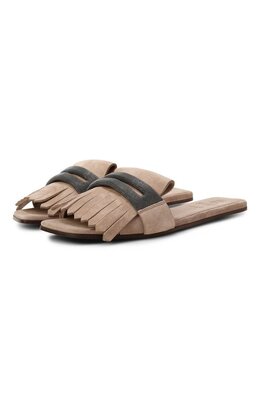 Brunello Cucinelli: Бежевые шлёпанцы 