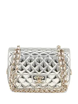CHANEL Pre-Owned: Серебристая сумка через плечо 