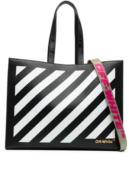 Off-White: Чёрная сумка-шоппер  Hybrid