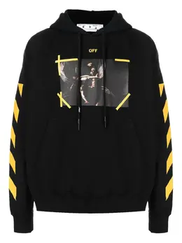 Off-White: Чёрная толстовка  Caravaggio