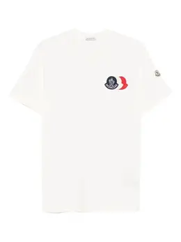 Moncler: Белая футболка 
