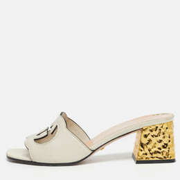 Gucci: Белые сандалии  Interlocking G