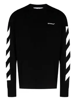 Off-White: Футболка  Diagonal с длинным рукавом