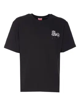 Kenzo: Чёрная футболка  Tiger