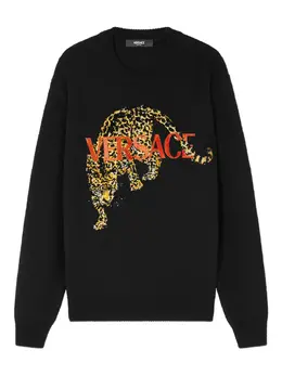Versace: Чёрный свитер 