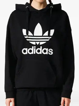 adidas: Чёрная толстовка  Trefoil