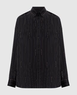 Balenciaga: Чёрная блуза 