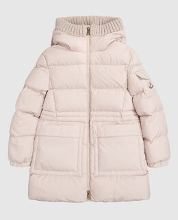 Moncler ENFANT: Бежевый пуховик 
