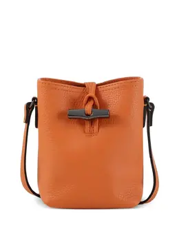 Longchamp: Оранжевая сумка  Roseau