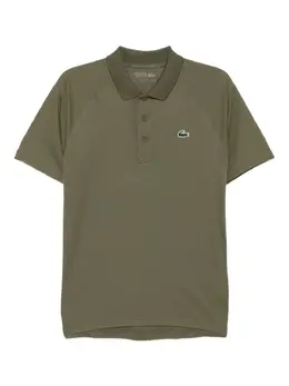 Lacoste: Поло цвета хаки 