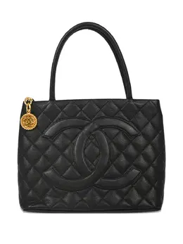 CHANEL Pre-Owned: Чёрная сумка-шоппер 