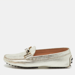 Tod's: Серебристые мокасины  Double T