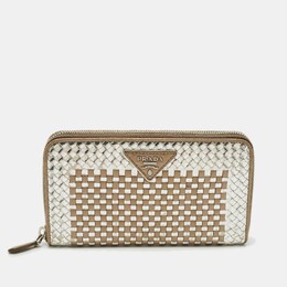 Prada: Серебристый кошелёк 