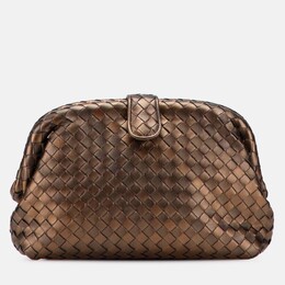 Bottega Veneta: Коричневый клатч  Intrecciato