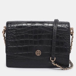 Tory Burch: Чёрная сумка через плечо 