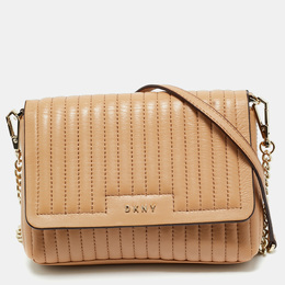 Dkny: Бежевая сумка через плечо 