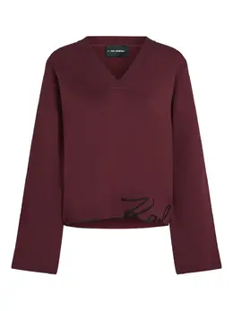Karl Lagerfeld: Свитер  Signature с v-образным вырезом