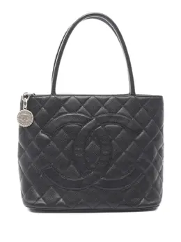 CHANEL Pre-Owned: Чёрная сумка-шоппер 