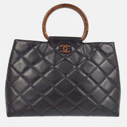 Chanel: Чёрная сумка-шоппер 
