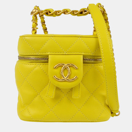 Chanel: Жёлтая сумка 