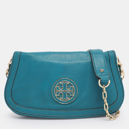 Tory Burch: Зелёная сумка через плечо 