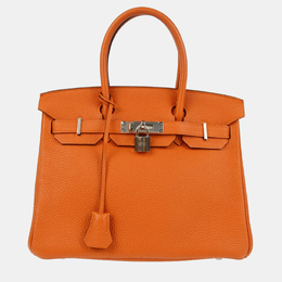 Hermes: Оранжевая сумка  Birkin 30