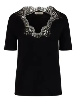 Alberta Ferretti: Кружевная футболка 