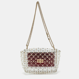 Valentino: Красная сумка на руку  Rockstud Spike