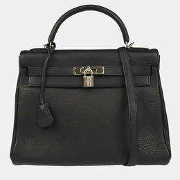 Hermes: Чёрная сумка  Kelly 32