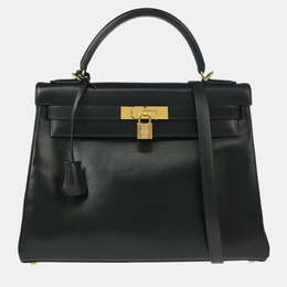Hermes: Чёрная сумка  Kelly 32