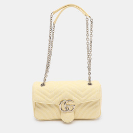 Gucci: Жёлтая сумка  GG Marmont