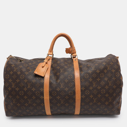Louis Vuitton: Коричневая сумка  Keepall