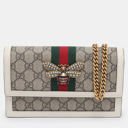 Gucci: Белый кошелёк  GG Supreme