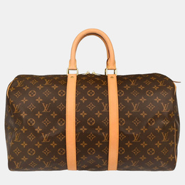 Louis Vuitton: Коричневая сумка  Keepall 45