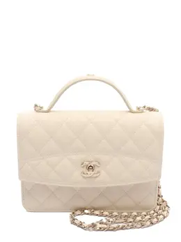 CHANEL Pre-Owned: Белый клатч 