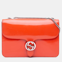 Gucci: Оранжевая сумка через плечо  Interlocking G