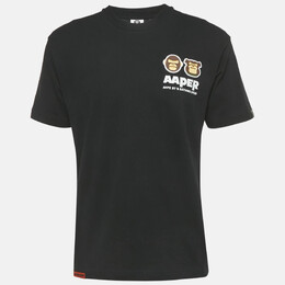 AAPE by A Bathing Ape: Чёрная футболка 
