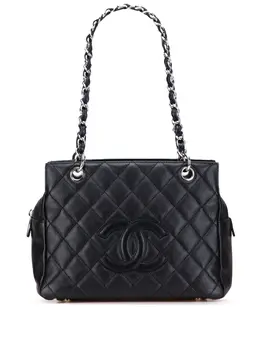 CHANEL Pre-Owned: Чёрная сумка-шоппер 