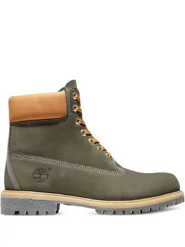 Timberland: Зелёные ботинки 