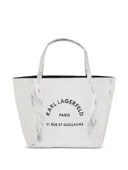 Karl Lagerfeld: Серебристая сумка-шоппер  Rue St Guillaume