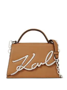 Karl Lagerfeld: Коричневая сумка через плечо  Signature
