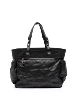 CHANEL Pre-Owned: Чёрная сумка-шоппер 