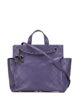 CHANEL Pre-Owned: Фиолетовая сумка-шоппер 