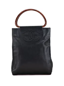 CHANEL Pre-Owned: Чёрная сумка-шоппер 