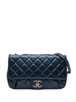 CHANEL Pre-Owned: Голубая сумка через плечо 