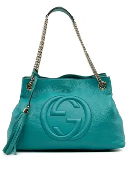 Gucci Pre-Owned: Голубая сумка-шоппер 