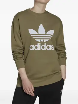 adidas: Зелёный свитшот  Trefoil