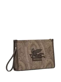 ETRO: Бежевый клатч  Pegasus