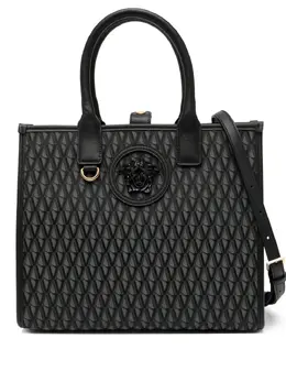 Versace: Тёмная сумка-шоппер  La Medusa